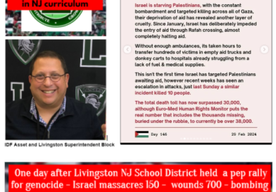 Livingston School District Held Pep Rally for the US – Israeli Food Line Massacre of February 29, 2024