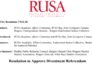 Therefore Be It Resolved: RU WILL DIVEST!  Full Text of RUSA Resolution Being Voted on – VOTE YES TO DIVEST! March 25 – 29