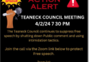 Protect Free Speech: Teaneck Council Meeting Tuesday, April 2, 7:30 pm – Remote