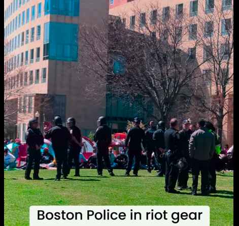 Boston Riot Cops Invading Northeastern University – Boston MA – Update – Cops Retreat!