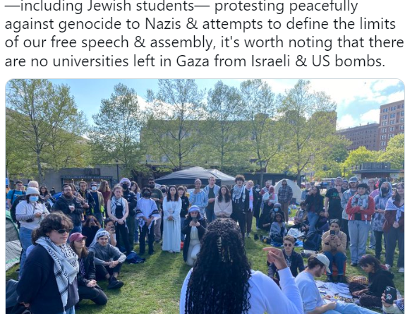 Netanyahu Bombed / Destroyed Every University in Gaza – and Now the Media Platforms His Advice on US Universities – Snipers, Automatic Weapons, Pepper Spray, Brutality Against Unarmed Peaceful Students and Professors – Genocide Light for the USA!  Keep Listening to Netanyahu Though!