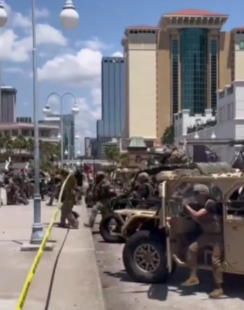 Tampa, FL: Demonstration Military Downtown Invasion Normalizing Armed Force Aginst US Civilians – as Politicians of Both Parties Argue in Favor of Militarized Response to Protests