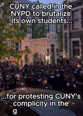 CUNY 5/3/2024 Video from Brutal Police Crackdown on 4/30 – Unified Statement of Support