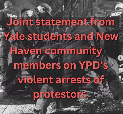 Student Statement on Arrests @ Yale U May 1