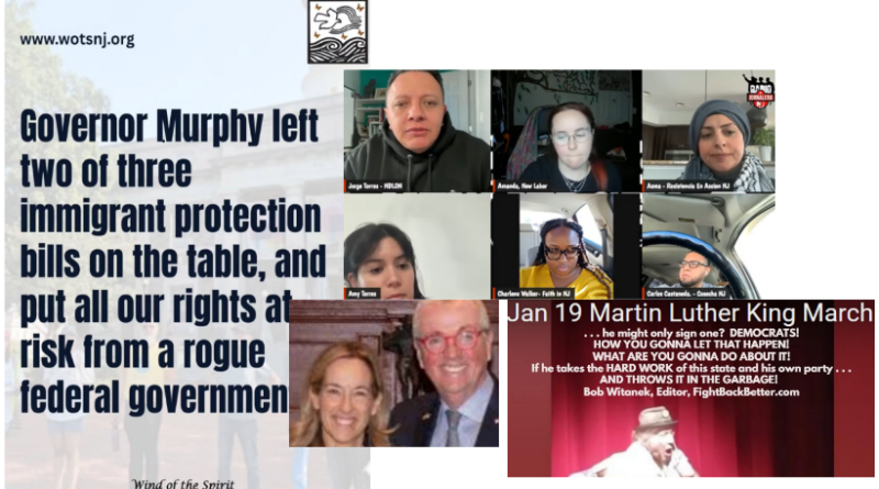 Partial List of NJ Community Responses to Outgoing Gov. Murphy Veto of His Own Party’s ITA Legislation – 5 Expressions So Far Collected ICE Breaking News #13 Jan 22, 2026