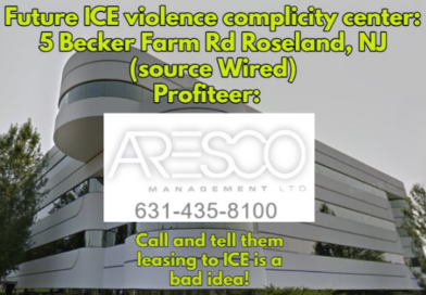 Roseland, NJ Reportedly to Site ICE Violence Complicity Center