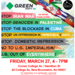 Rutgers NO WAR / NO ICE Protest on Eve of NO KINGS Fri. 3/27 4 – 7pm Hamilton / College Av – Right of Way Free Speech Protest