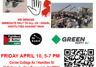 Rutgers STOP US / ISRAEL WAR ON IRAN / NO ICE Protest Fri. 4/10 5 – 7pm Hamilton / College Av – Right of Way Free Speech Protest